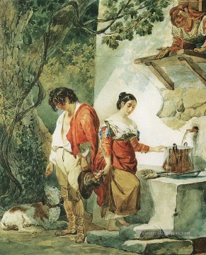 une date interrompue 1827 Karl Bryullov Peinture à l'huile